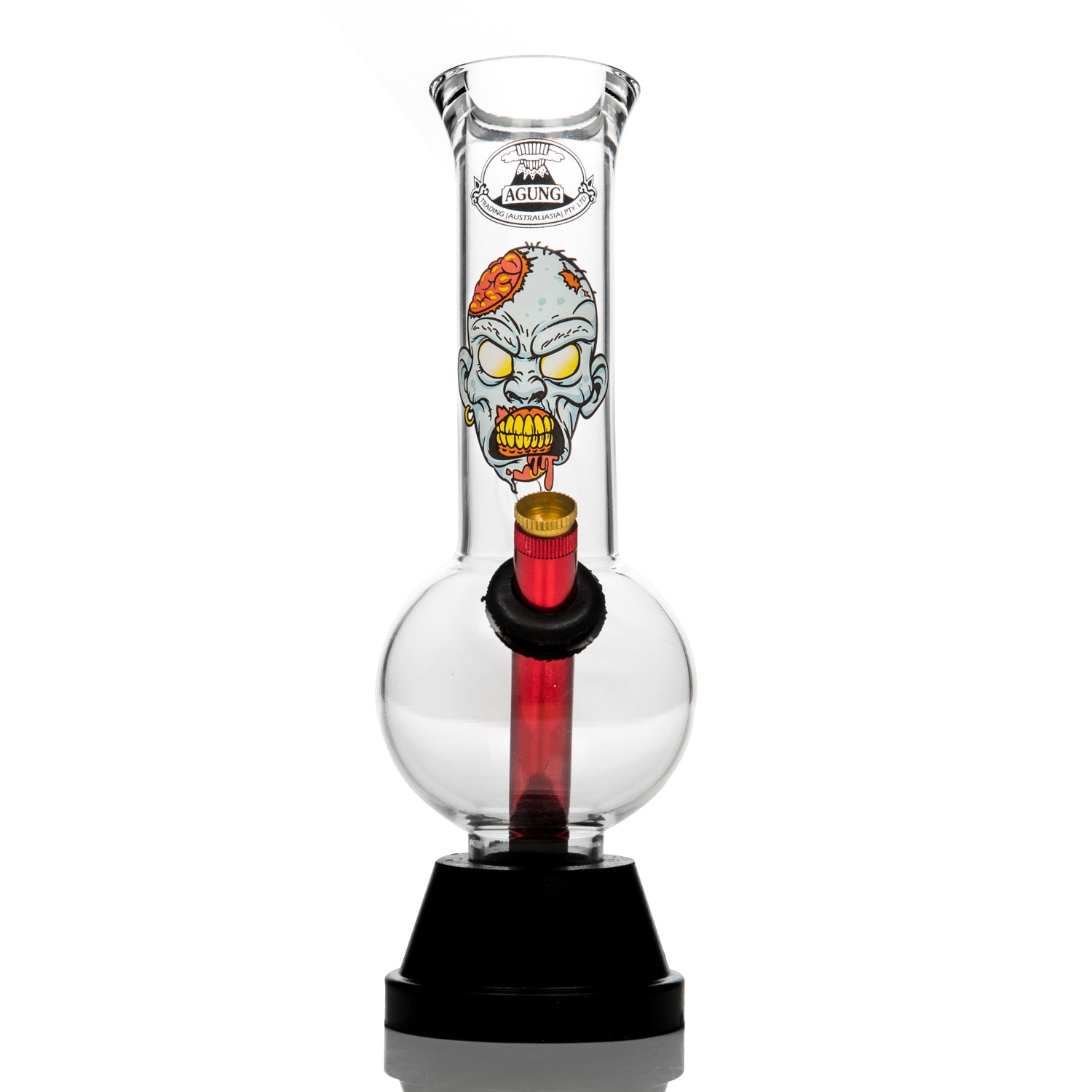 Medium sized Agung bong with zombie decal on the neck.