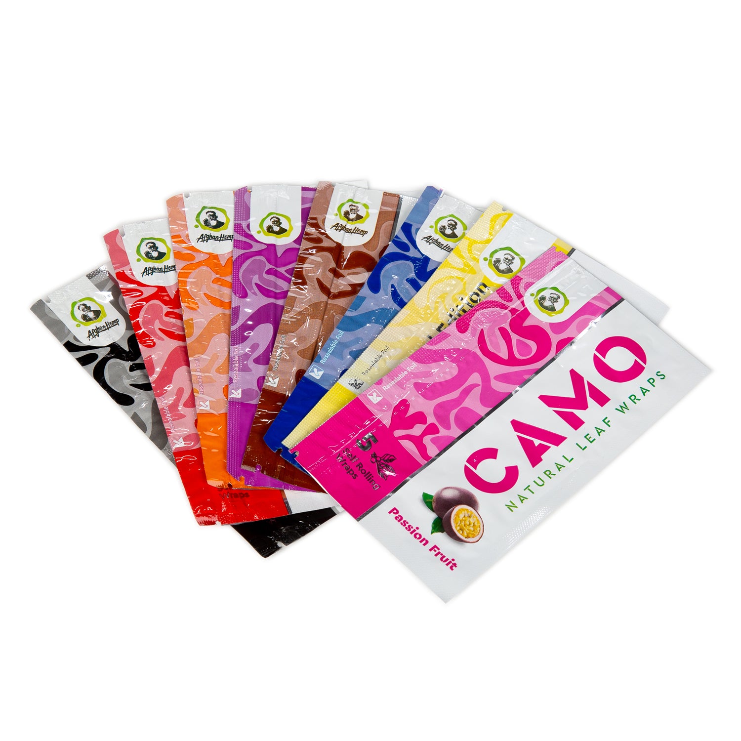 Camo Natural Leaf Blunt Wraps 5pk