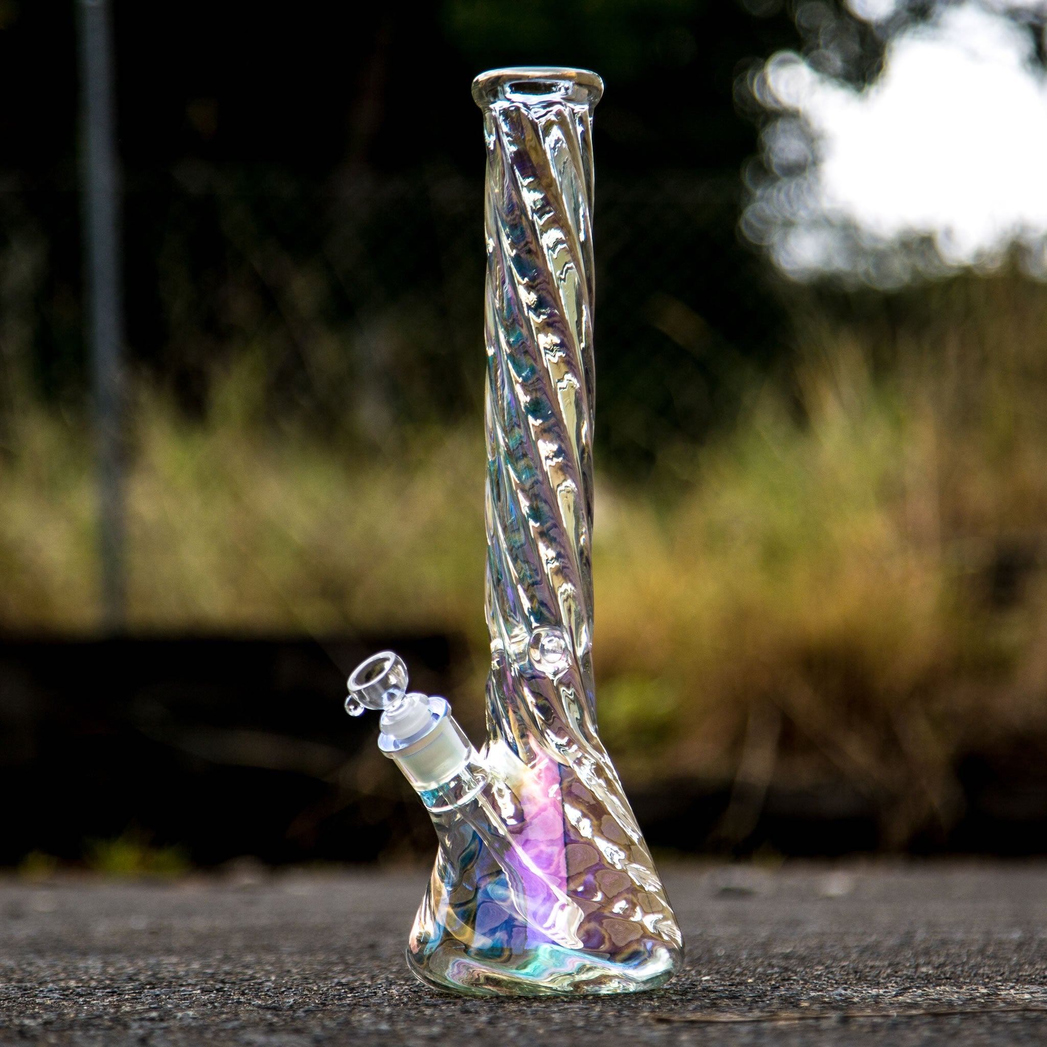 Chromatic Twist Glass Beaker Bong 41cm