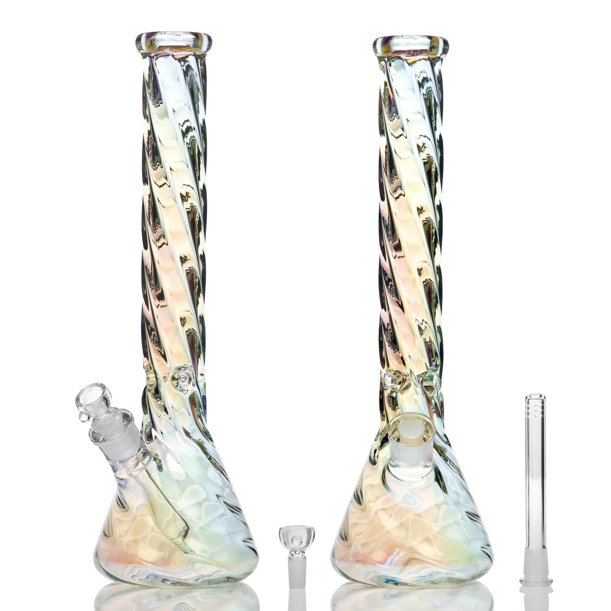 Chromatic Twist Glass Beaker Bong 41cm
