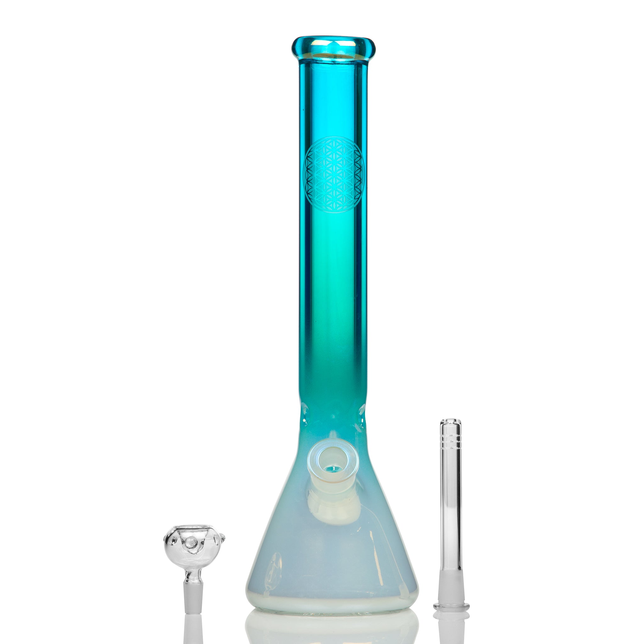 Chromatic Sacred Flower Heavy glass Beaker Bong 40cm