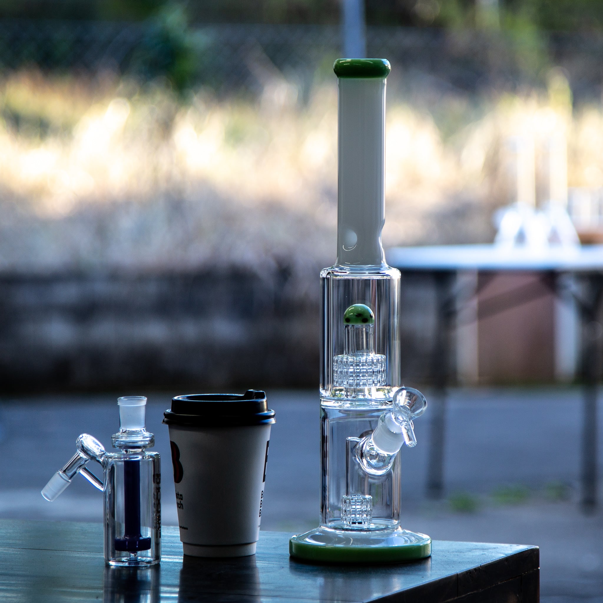 Glass bong available in Australia for use with medically prescribed cannabis.