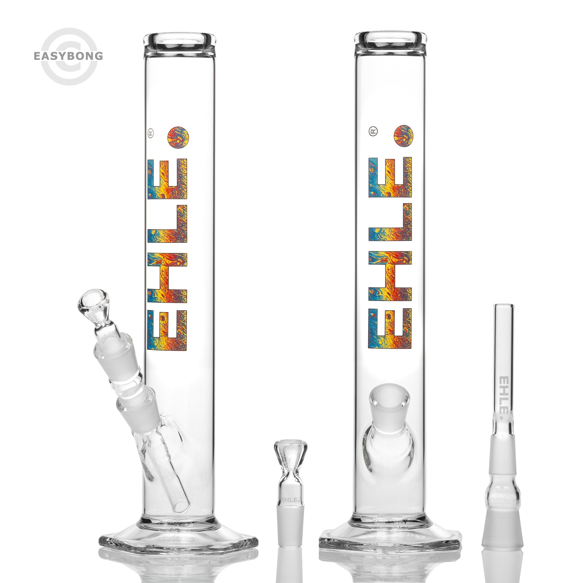 EHLE. 500ml Straight Bong 18mm 36cm Psychedelic