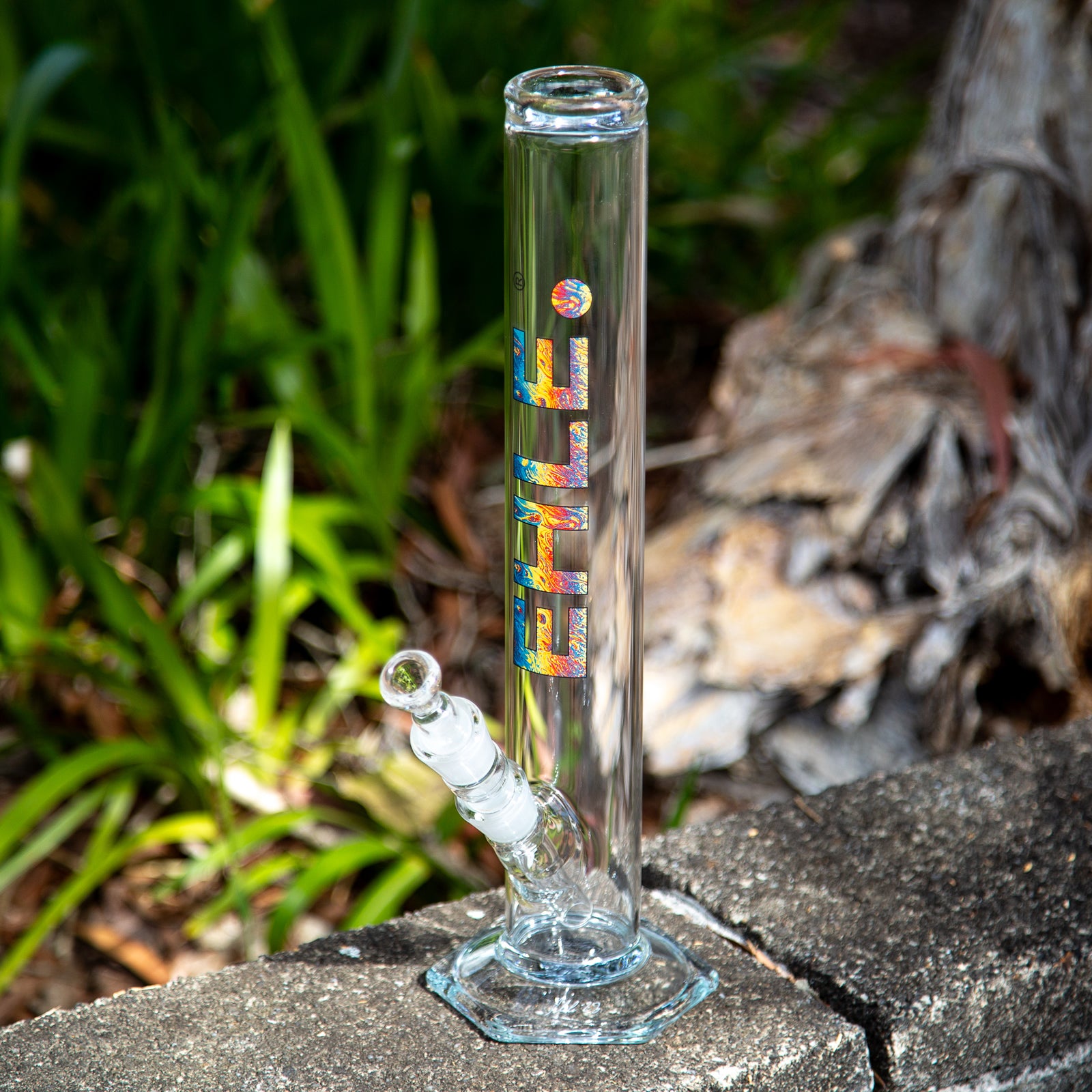 EHLE. 500ml Straight Bong 18mm 36cm Psychedelic