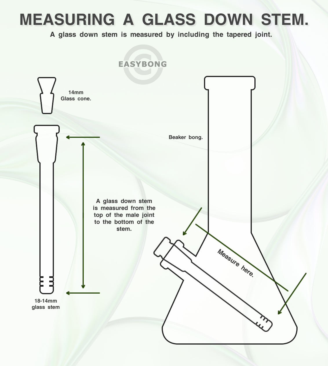 Easy Bong Australia guide to measuring a Downstem for glass bongs.