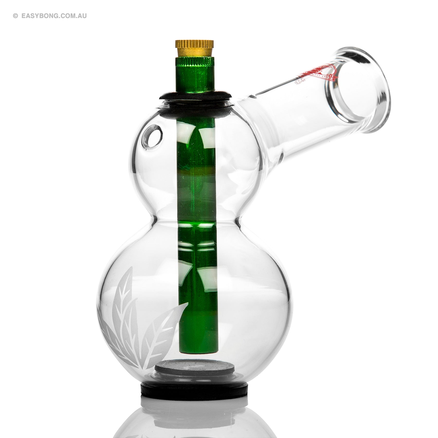 Agung blabber 14cm tall glass bong with metal stem and cone piece.