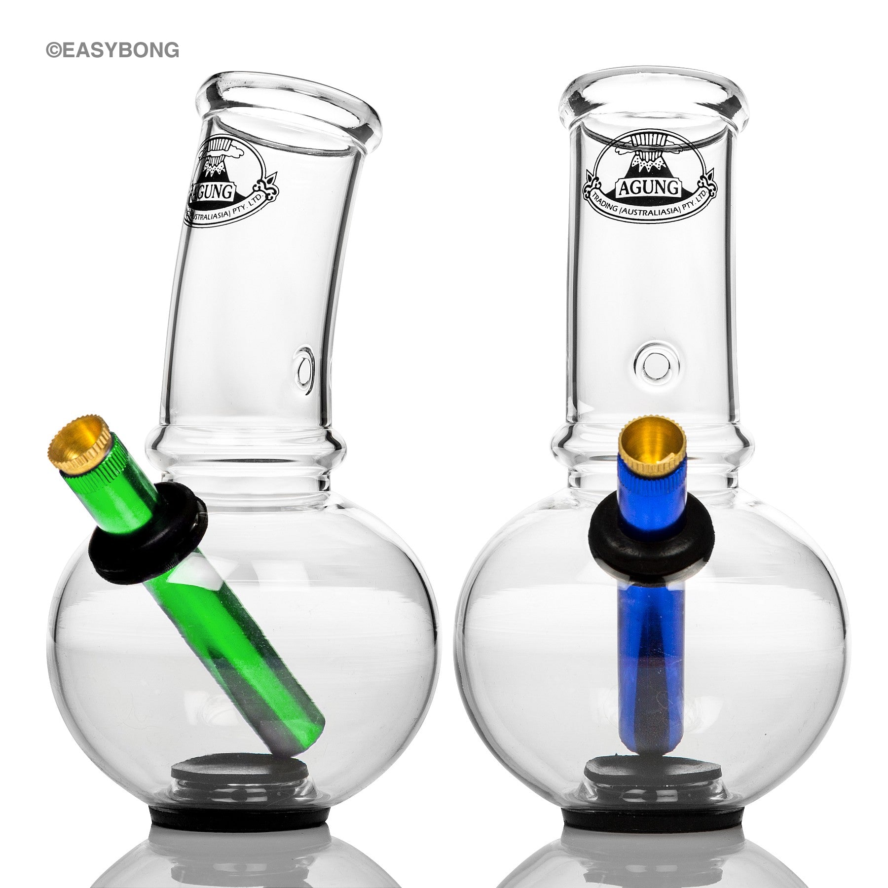 Agung small bubble bong with removable rubber base for cleaning.