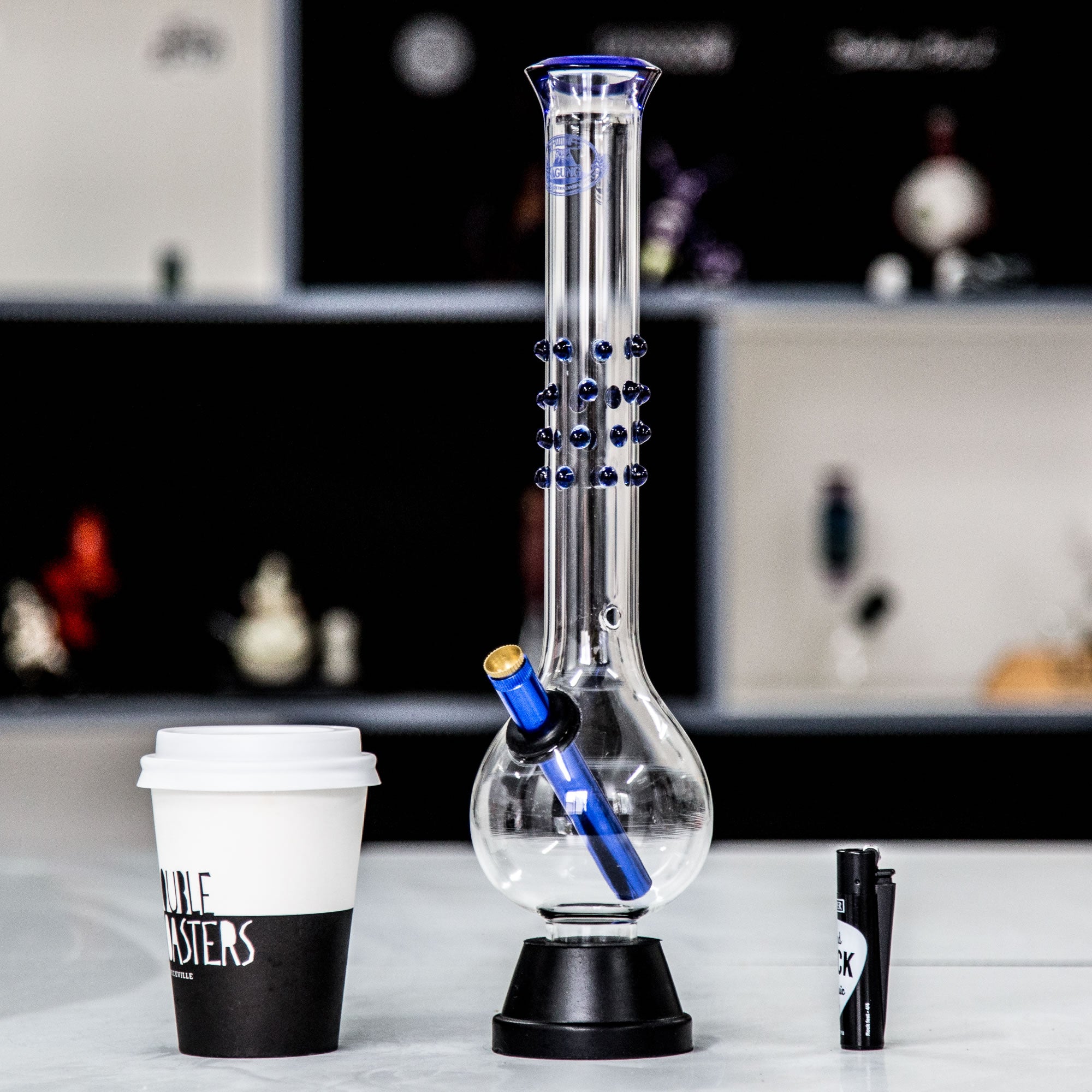 Easy Bong glass bong from Agung Australia with cone piece and stem.