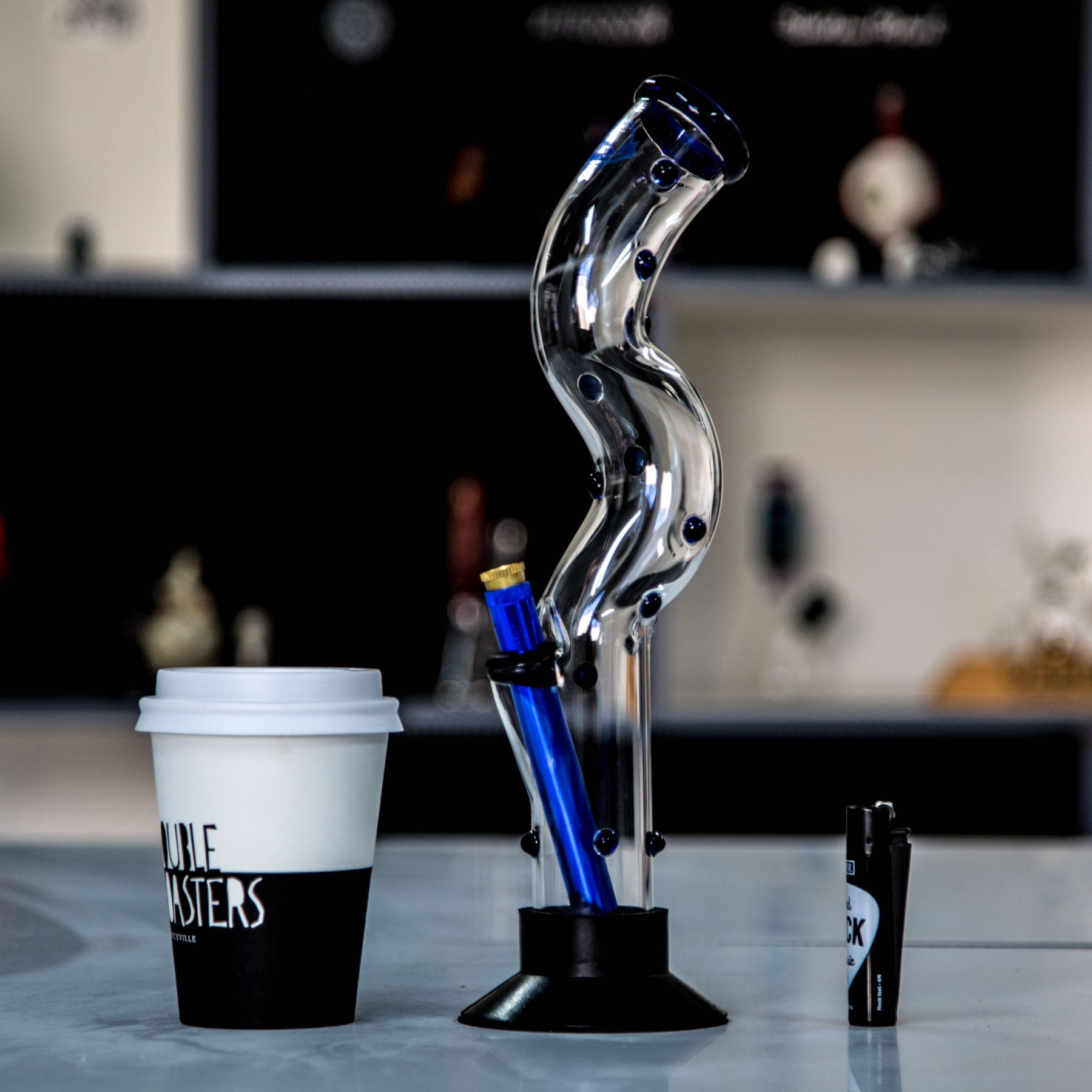 Agung Agung Curvy Glass Bong 33cm Blue 7103