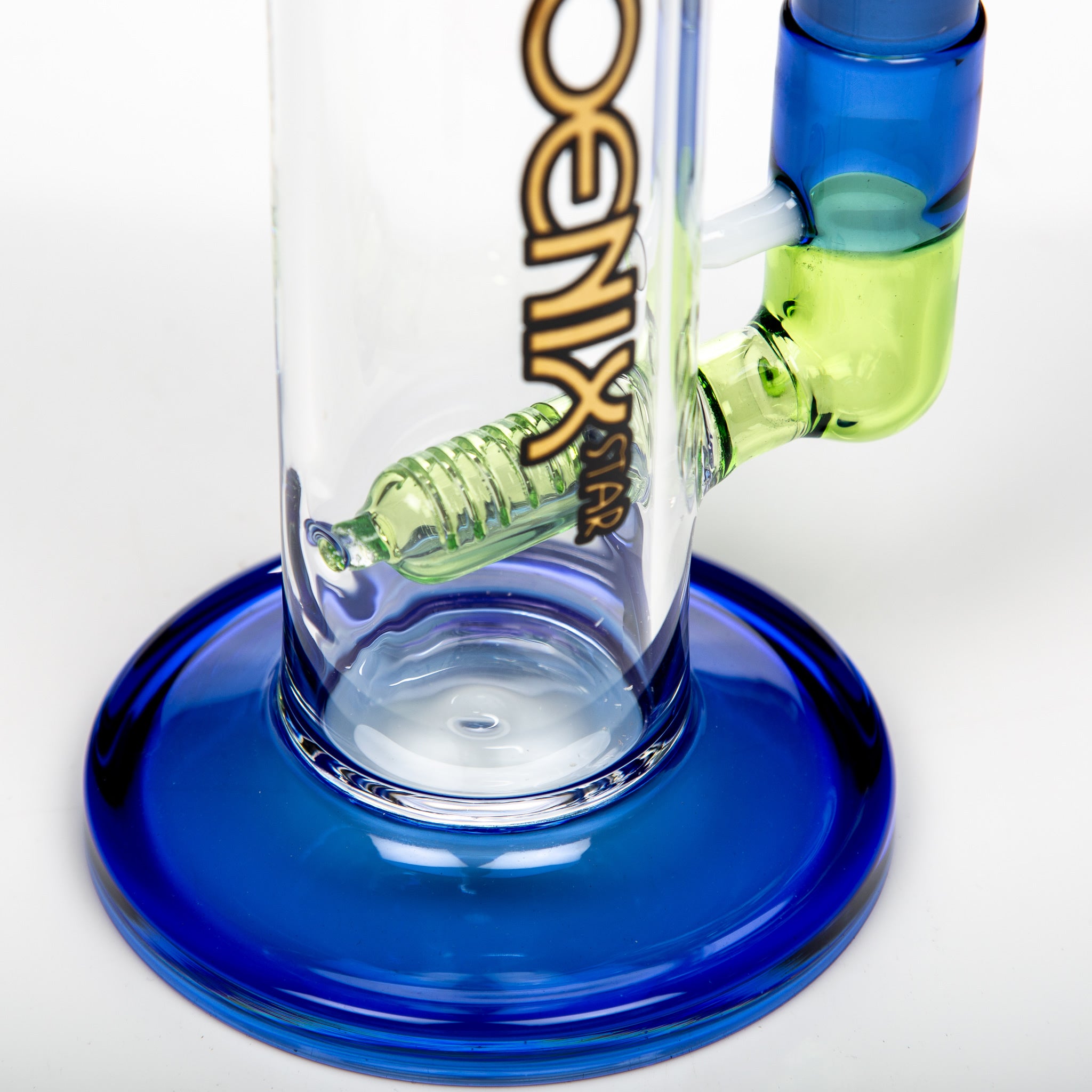 Phoenix Side Neck Inline Straight Glass Bong 28cm Teal