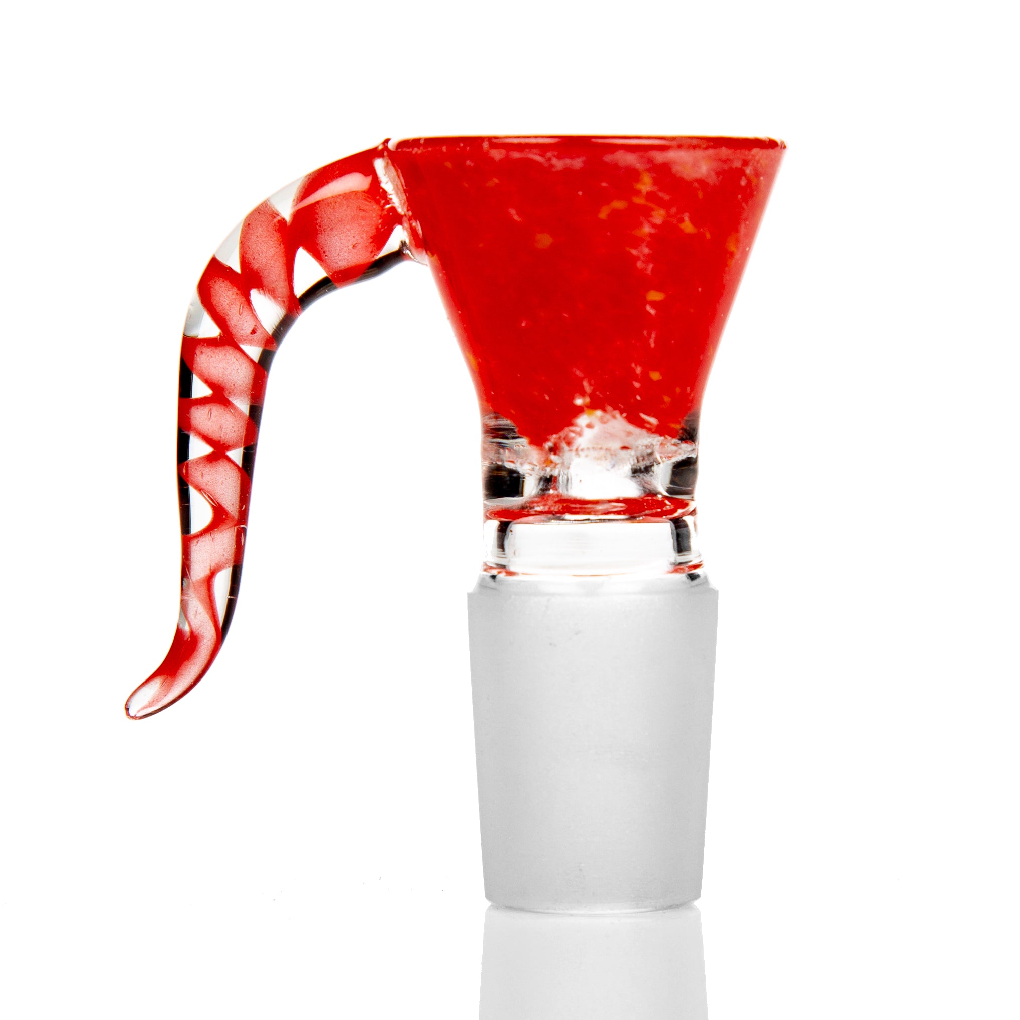 18mm red glass cone piece for glass bongs.