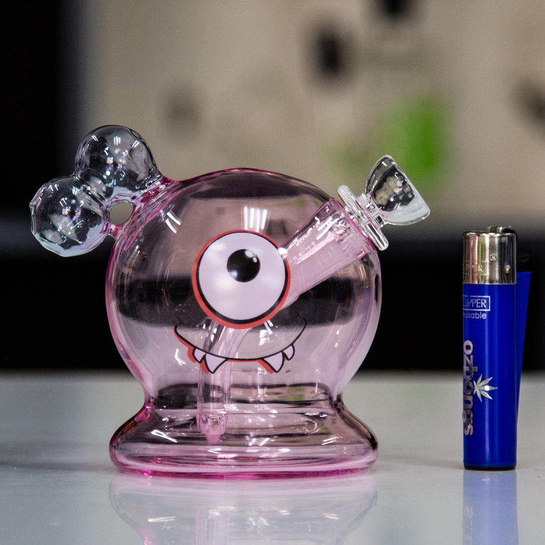 HITTN Glass Pink Monster Bubbler 11cm