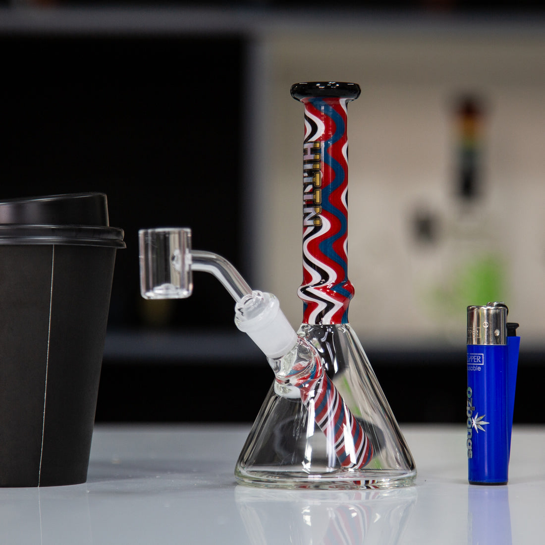 HITTN Glass Wig Wag Beaker Dab Rig 17cm