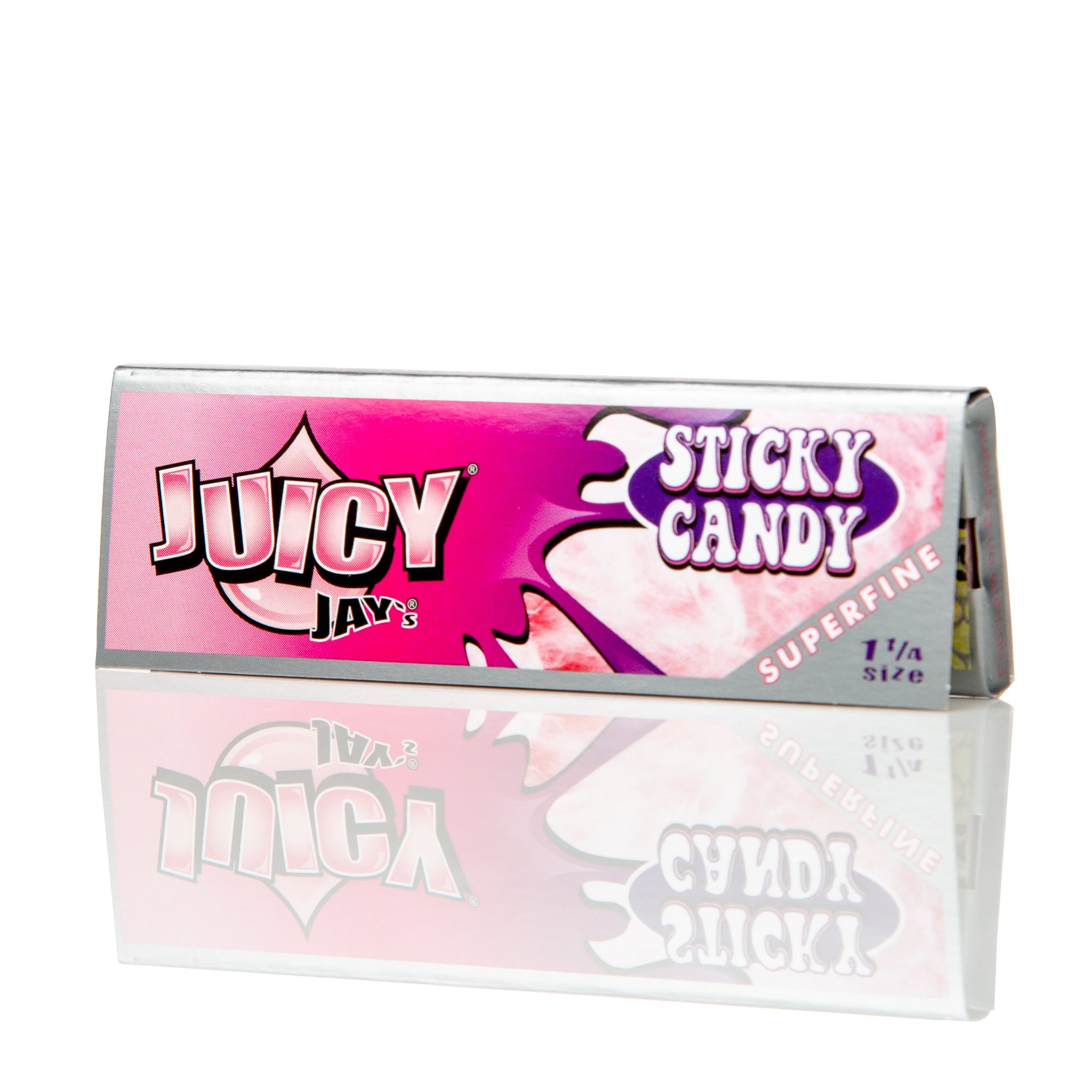 Juicy Jay's 1&1/4 size superfine rolling papers in Sticky Candy flavour.