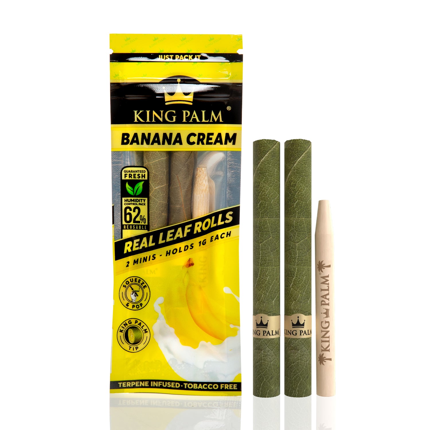 King Palm Real Leaf Rolls 1g 2pk Banana Cream