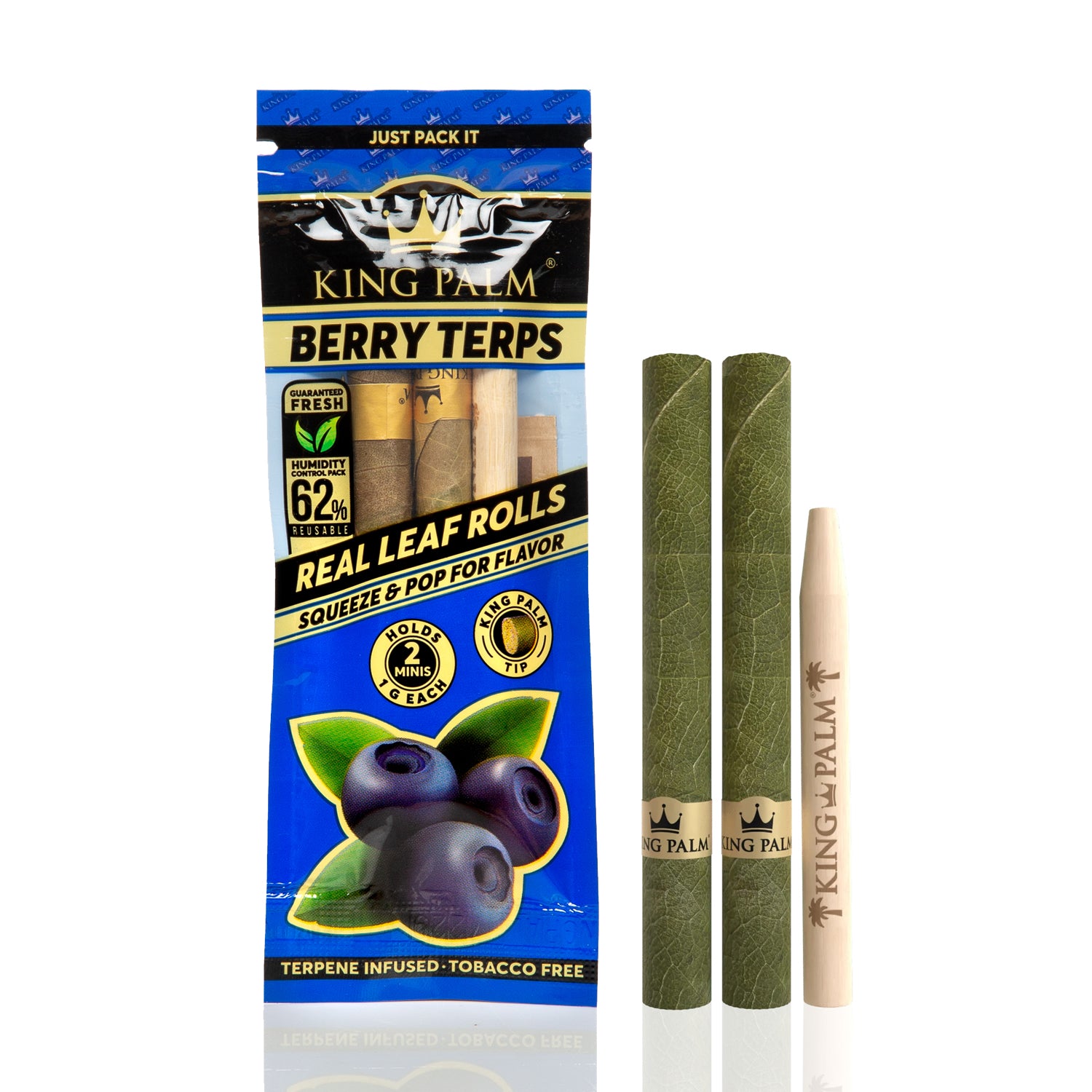 King Palm Real Leaf Rolls 1g 2pk Berry Terps