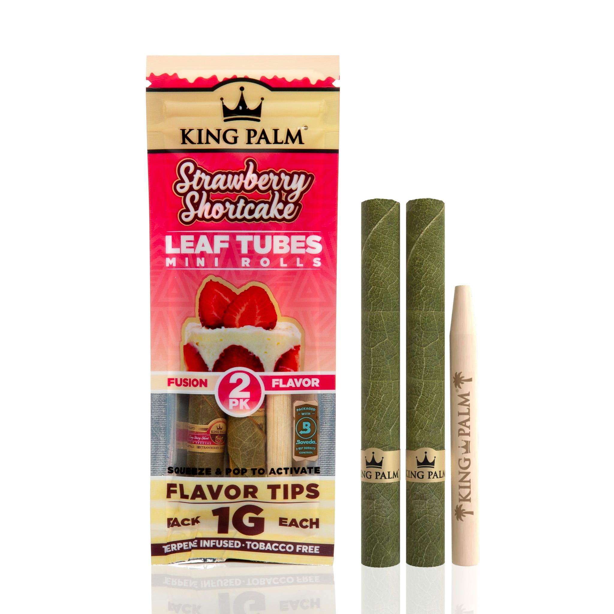 King Palm Real Leaf Rolls 1g 2pk Strawberry Shortcake