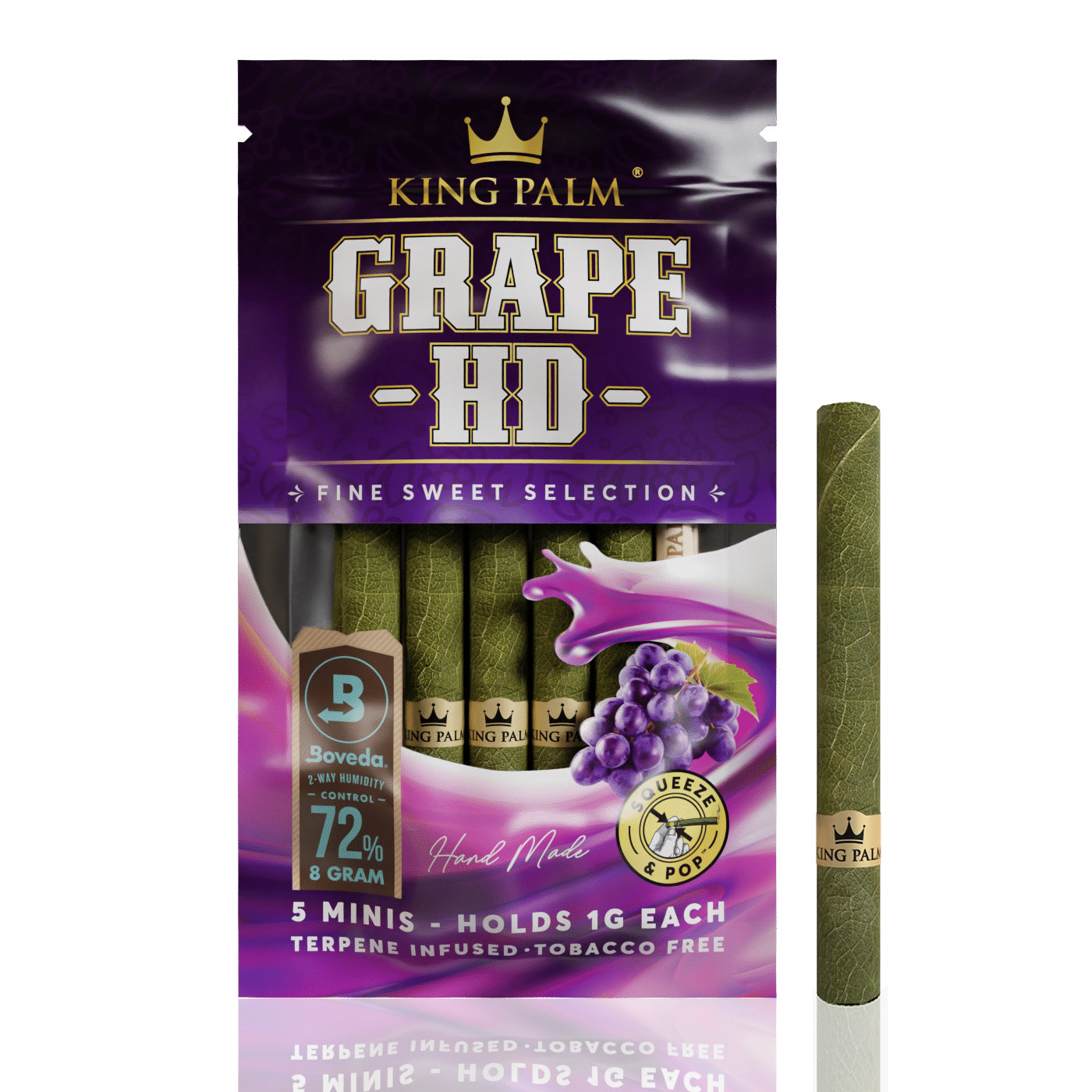 King Palm Mini Rolls 1gm Grape HD 5 Pack