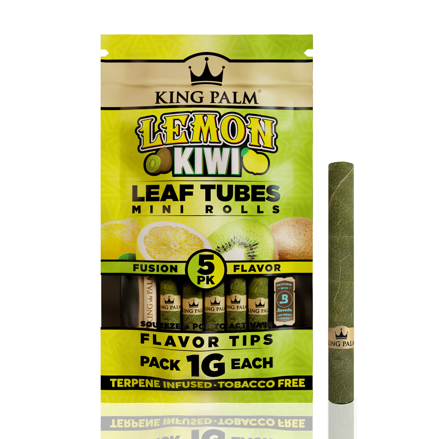 King Palm Mini Rolls 1gm Lemon Kiwi 5 Pack