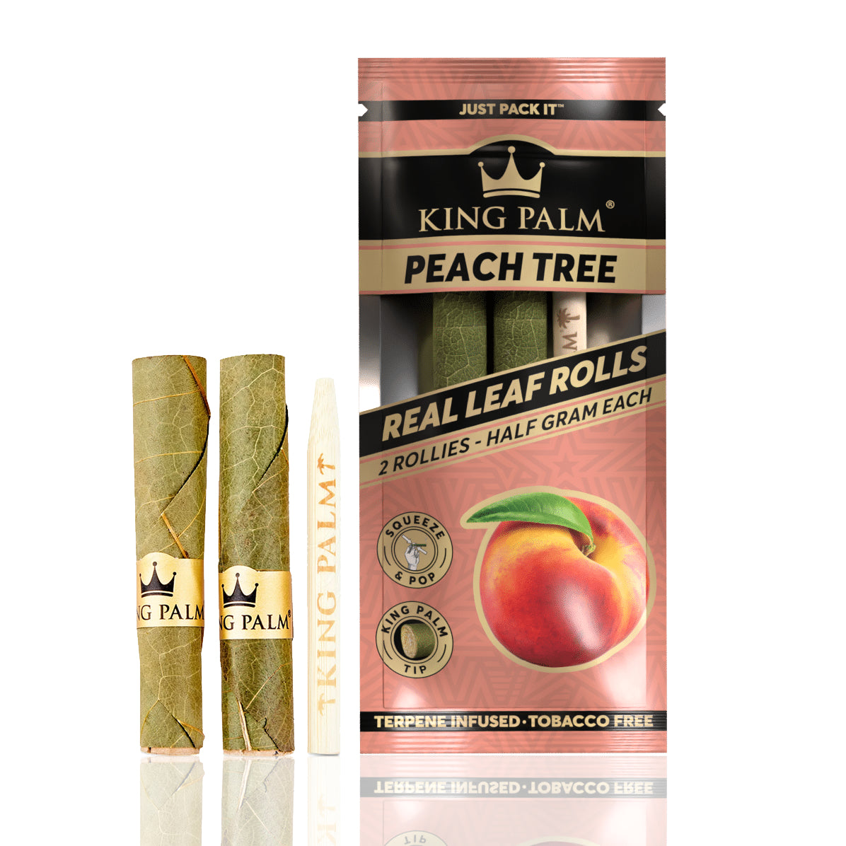 King Palm Rollies Leaf Rolls 0.5g 2pk Peach Tree