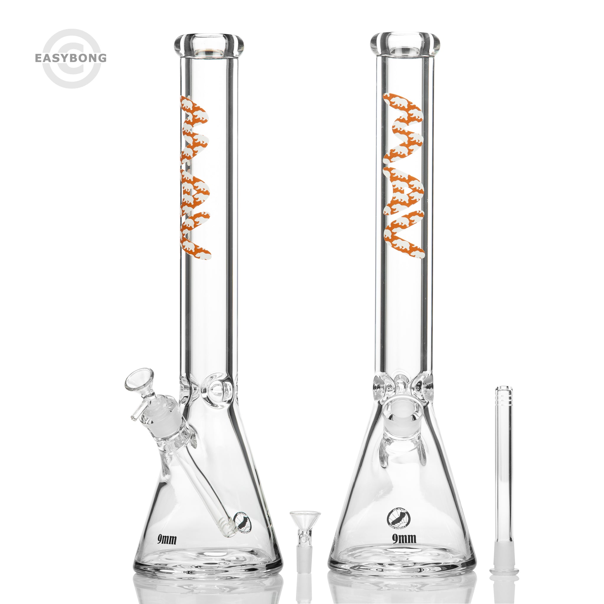 Large size, thick and heavy  glass beaker bongs from Mav glass .