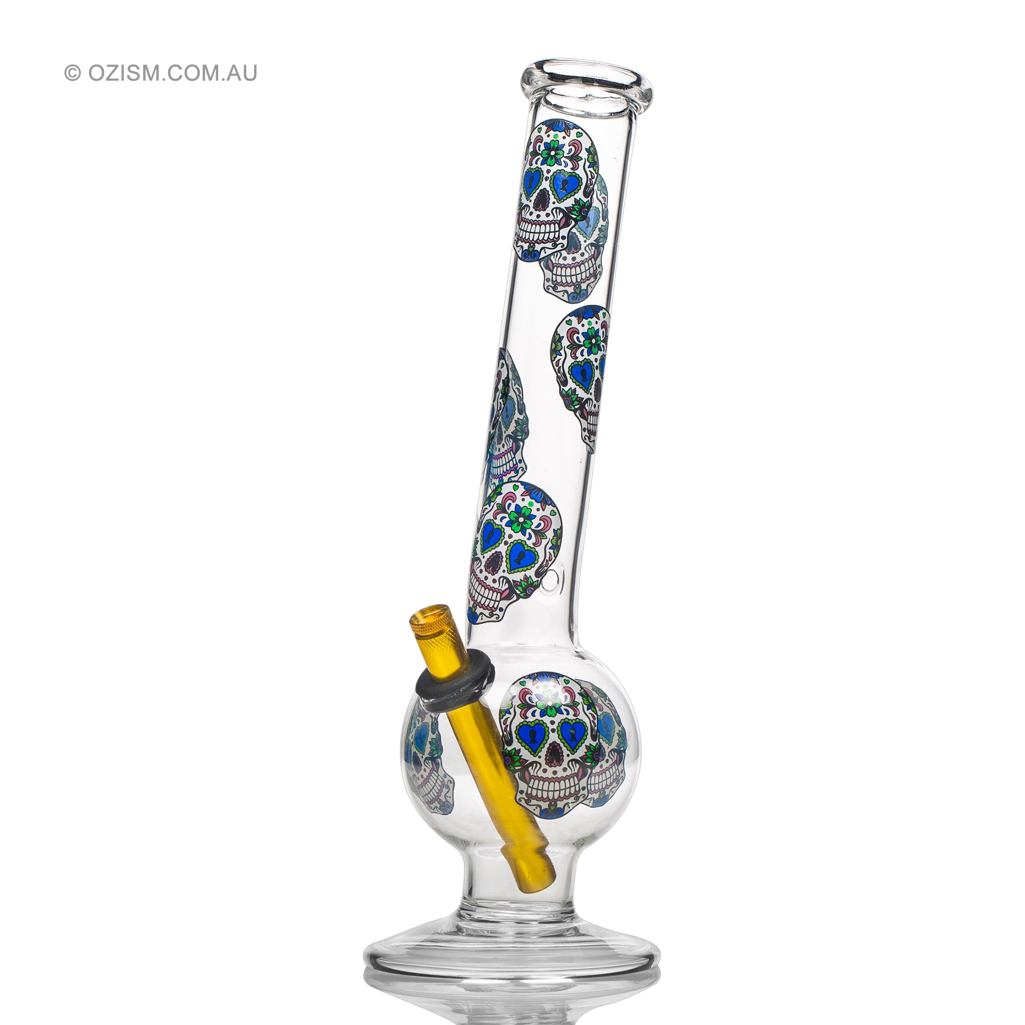 MWP glass bong with candy skull decals.