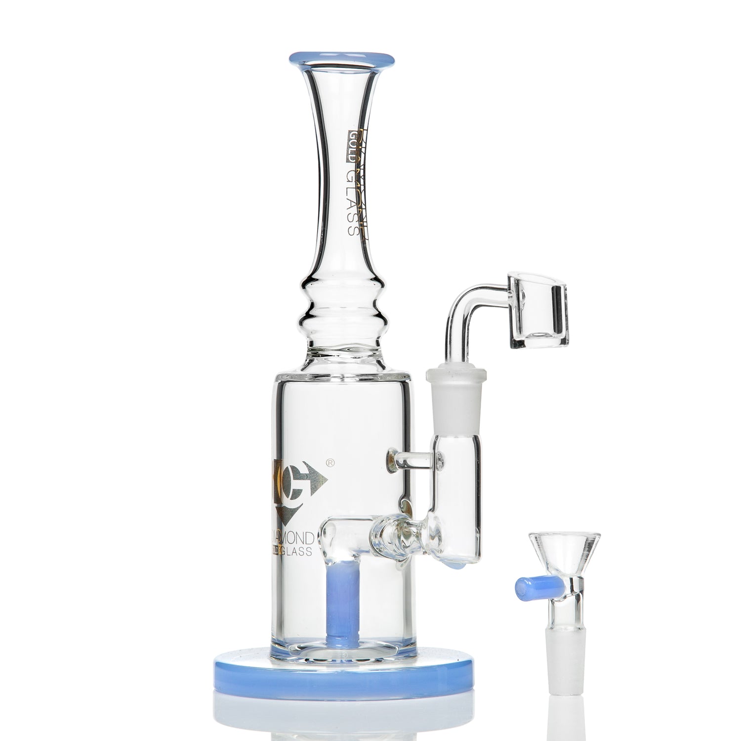 Diamond Glass Dab Rig Blue 22cm