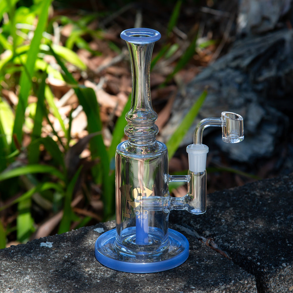 Diamond Glass Dab Rig Blue 22cm