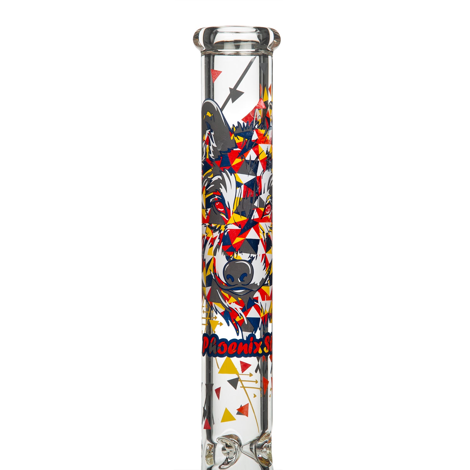 Phoenix Glass Full Size Glass Beaker Bong 45cm Wolf