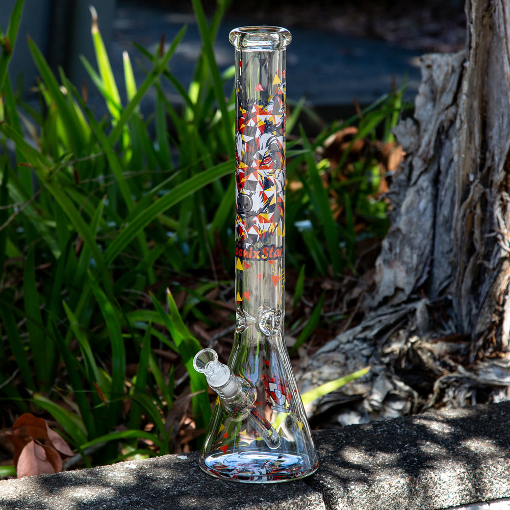 Phoenix Glass Full Size Glass Beaker Bong 45cm Wolf