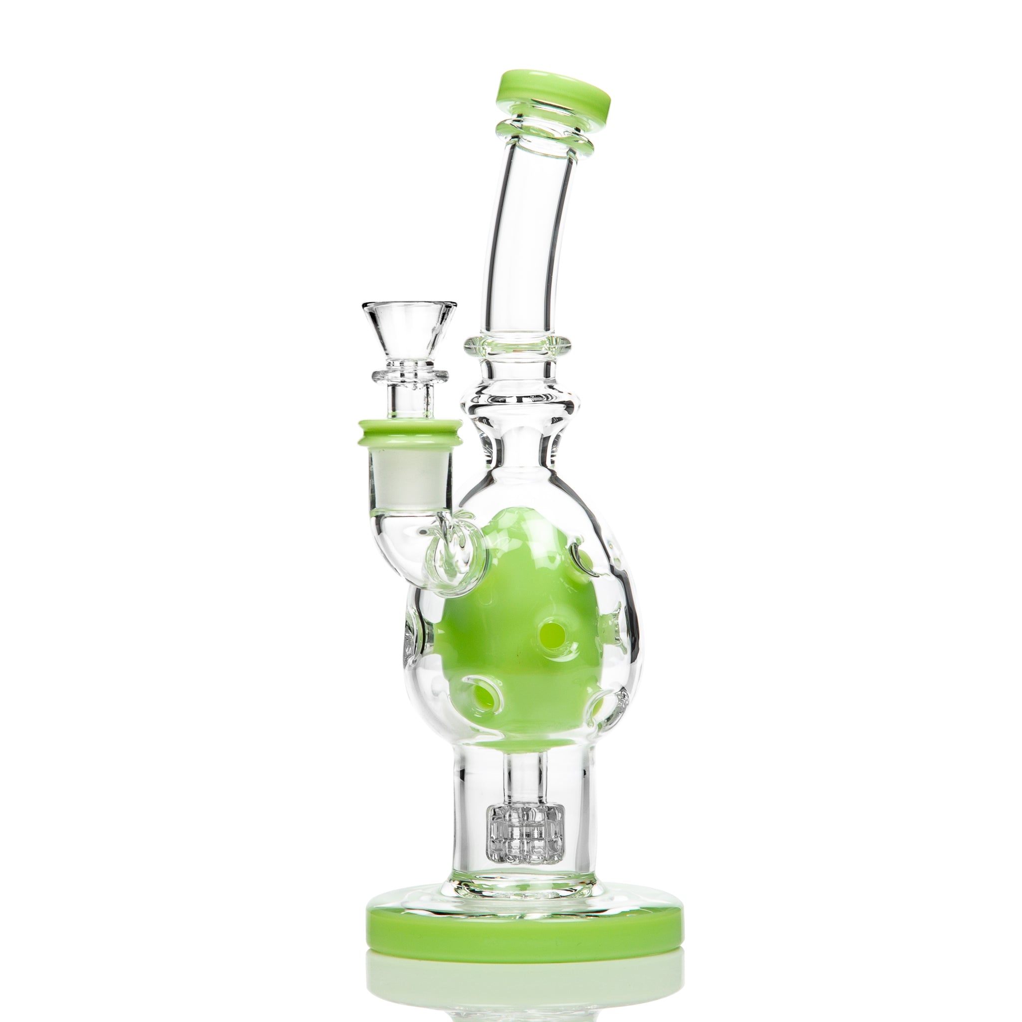 A pretty Slime EGG style glass bong with perc. Made from thick glass and available in Australia.