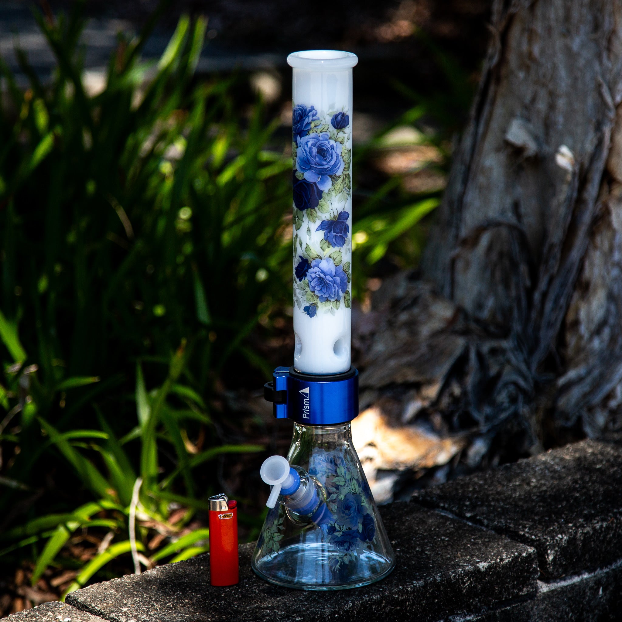 Large size Prism glass bong with flowers at Easy Bong shop in Melbourne Australia.