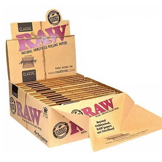 Box of RAW brand king size rolling papers