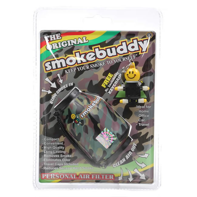 Smokebuddy air filter for bong smokders.