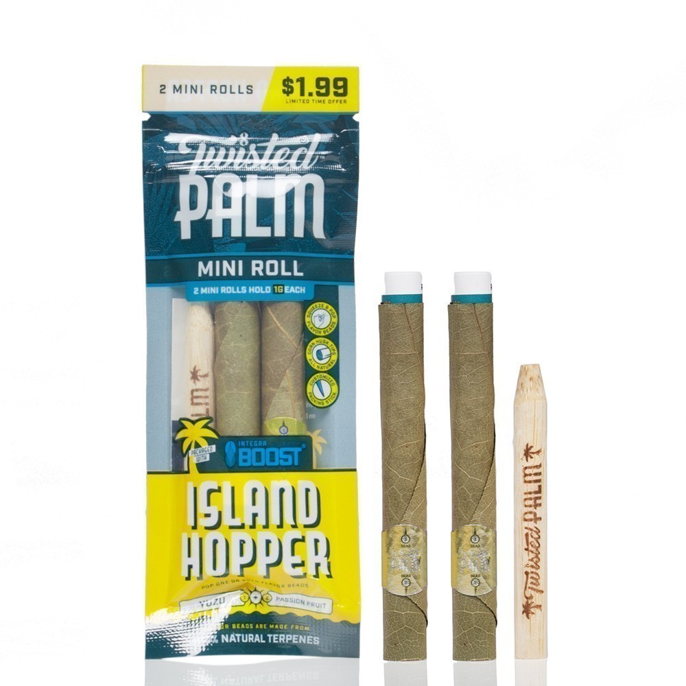 Twisted palm leaf mini roll blunt wraps.