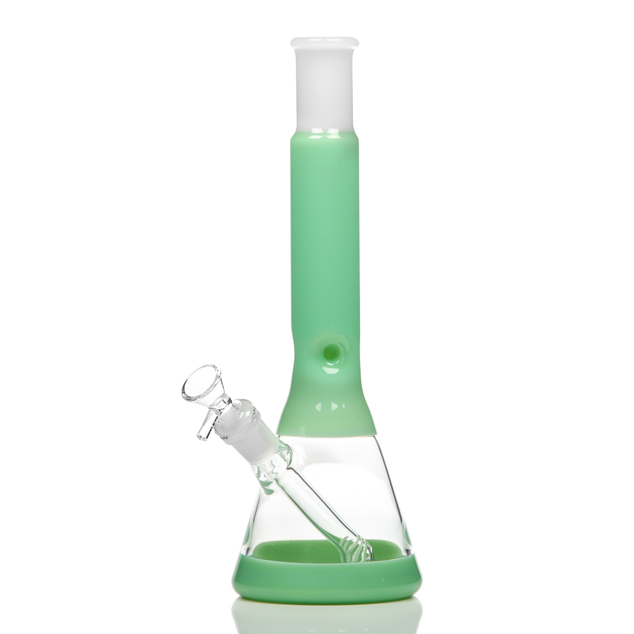 Glass beaker bong for medical cannabis.