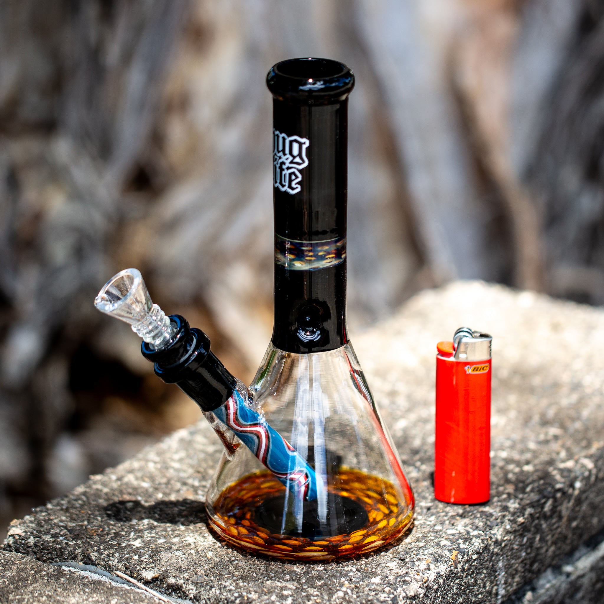 Thug Life Small Glass Beaker Bong 22cm