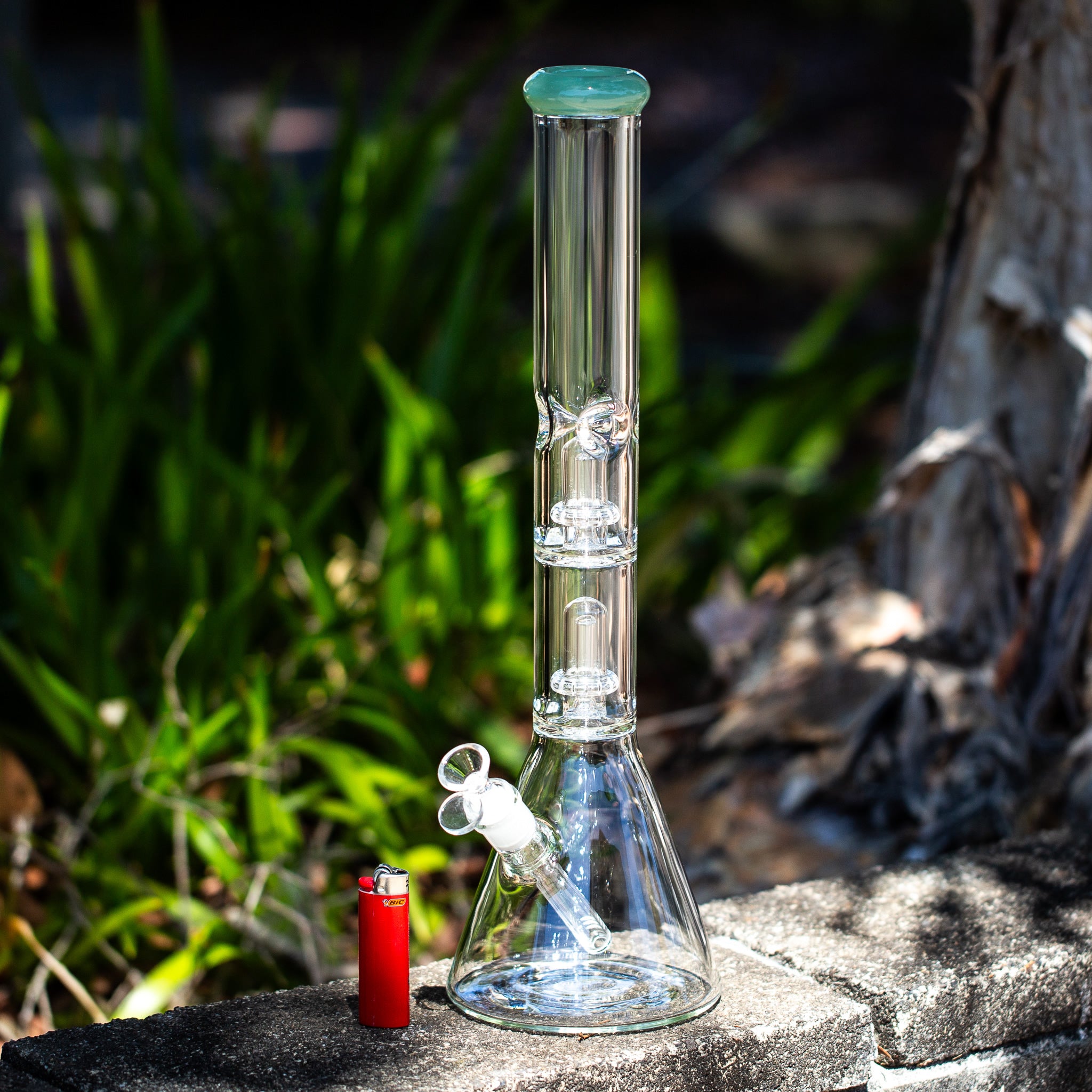 Large glass beaker bong at Easy in NSW Australia.