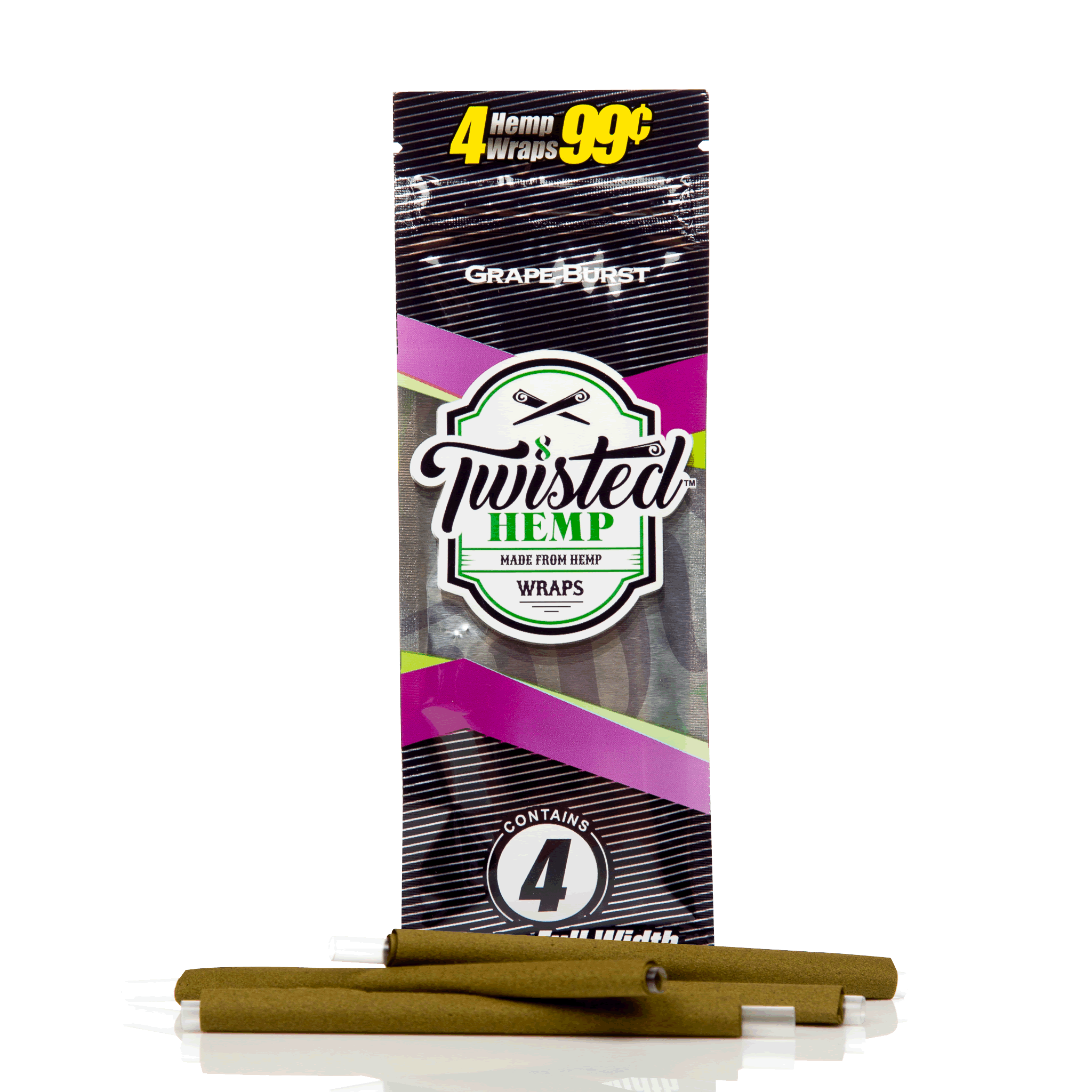 Grape flavoured twisted hemp blunt cannabis blunt wraps.