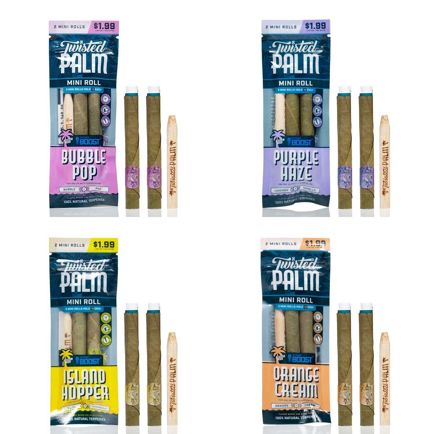 Twisted Palm Real Leaf Mini Rolls 1g 2pk