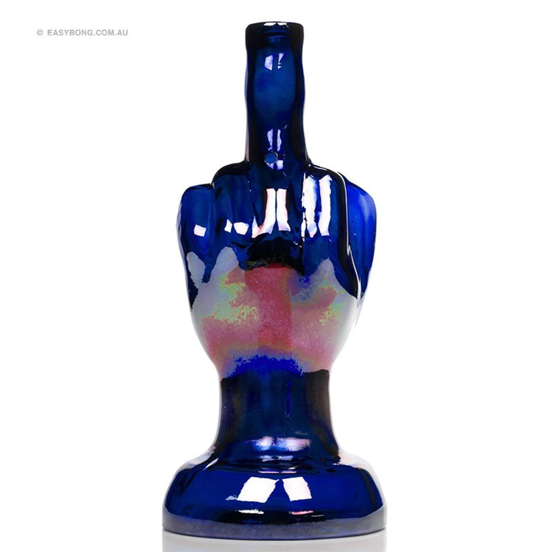 MWP Middle Finger Glass Bong Blue