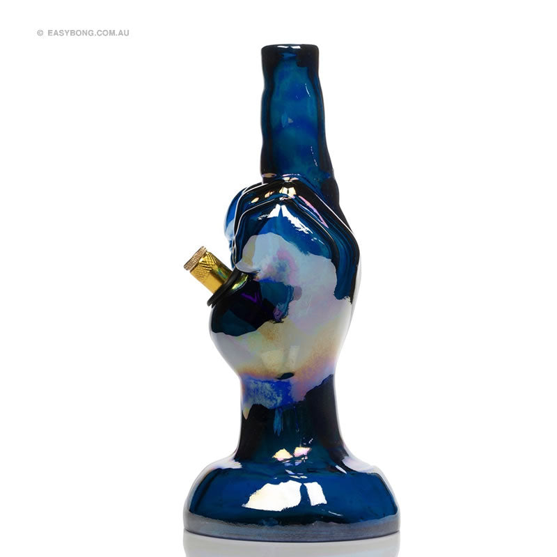 MWP Middle Finger Glass Bong Blue