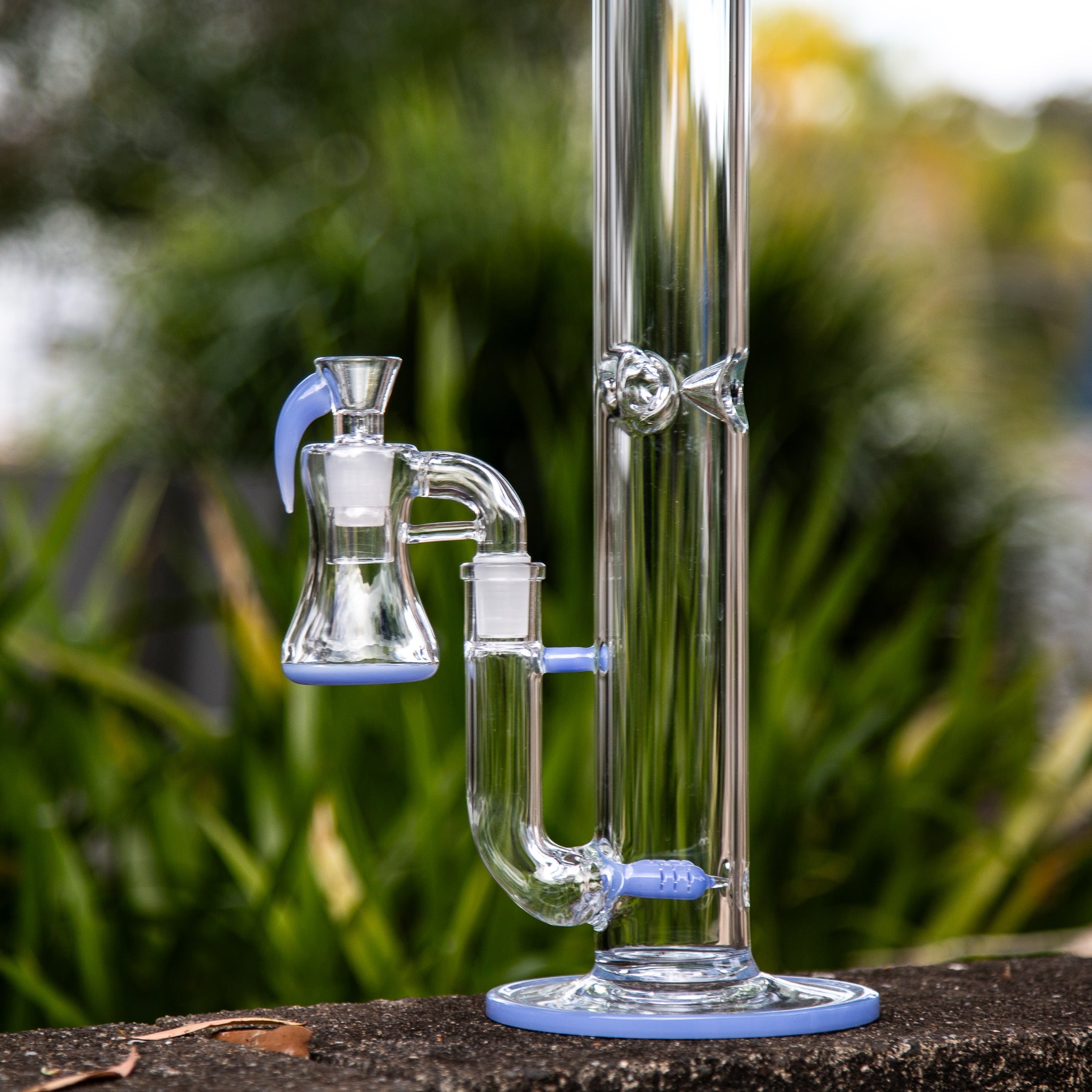 A stemless inline bong with ash catcher at Easy Bongs in Australia.