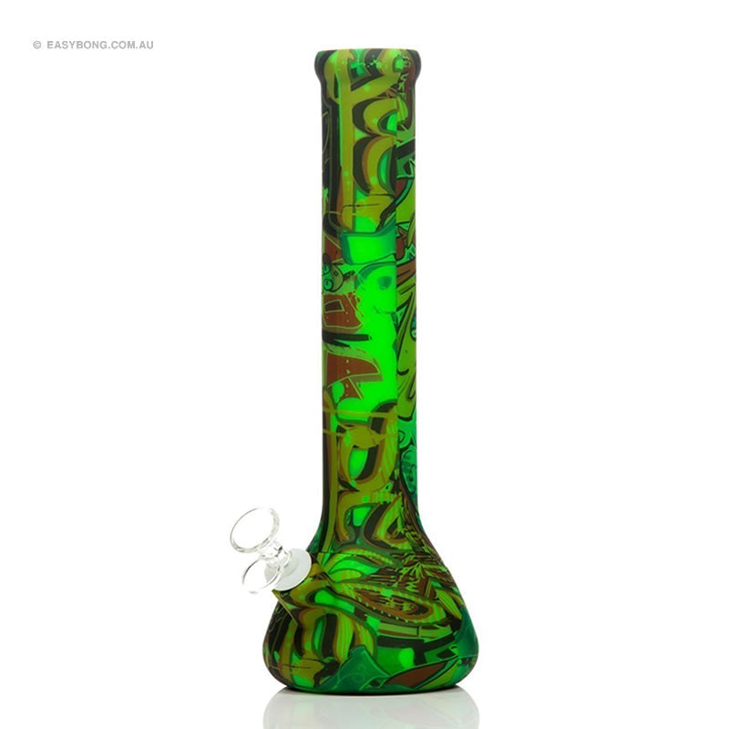 Easy Silicone Beaker Lge 34cm Graffiti Green